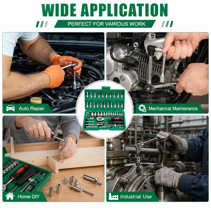 46Pcs Family Tools 1/4 Set Mec - Car Accessories Workshop ulasan dan harga