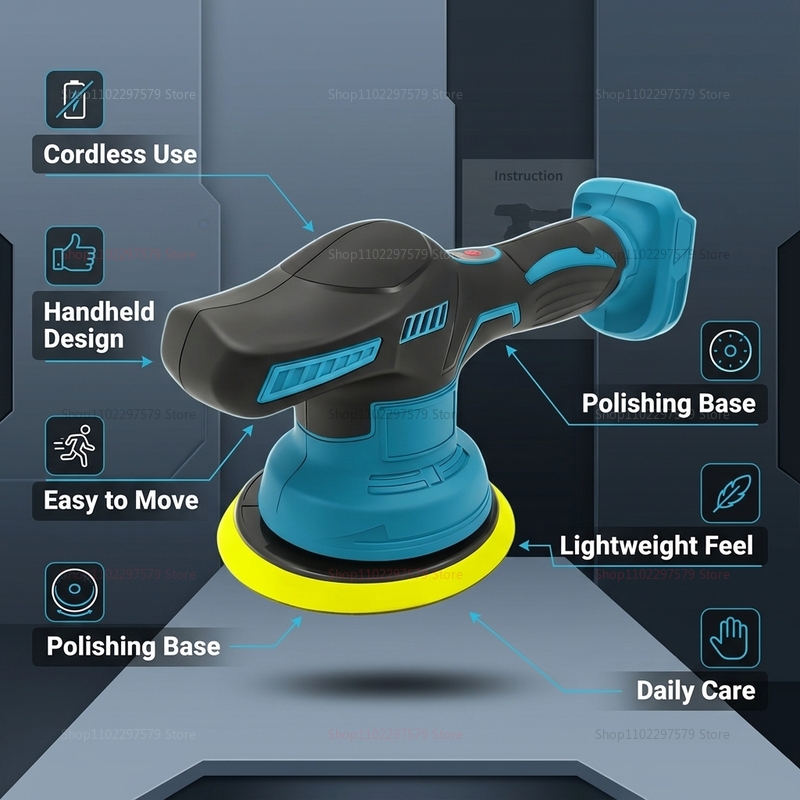 Cordless 18V Car Polisher Elec - Car Detailing Brush ulasan dan harga