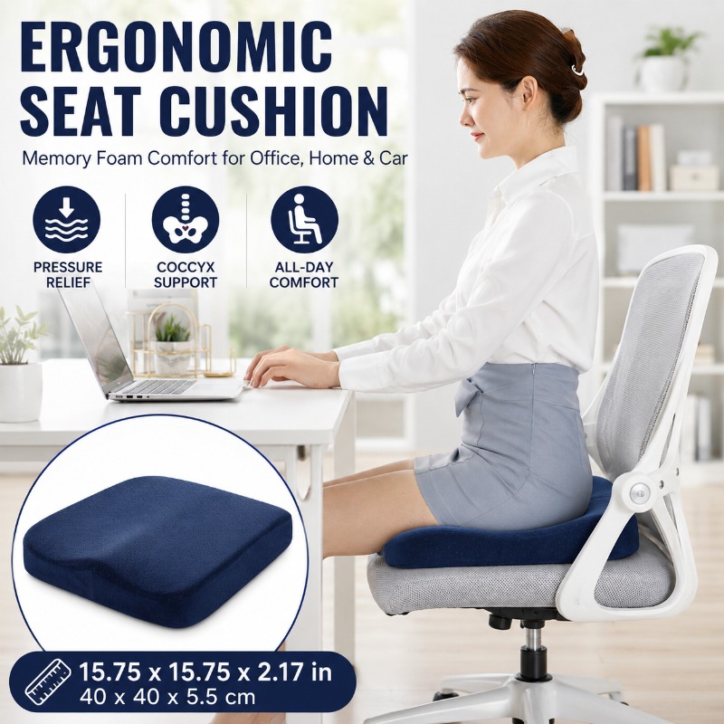 Thick Memory Foam Chair Cushio - Car Seat Cushion Memory Foam ulasan dan harga