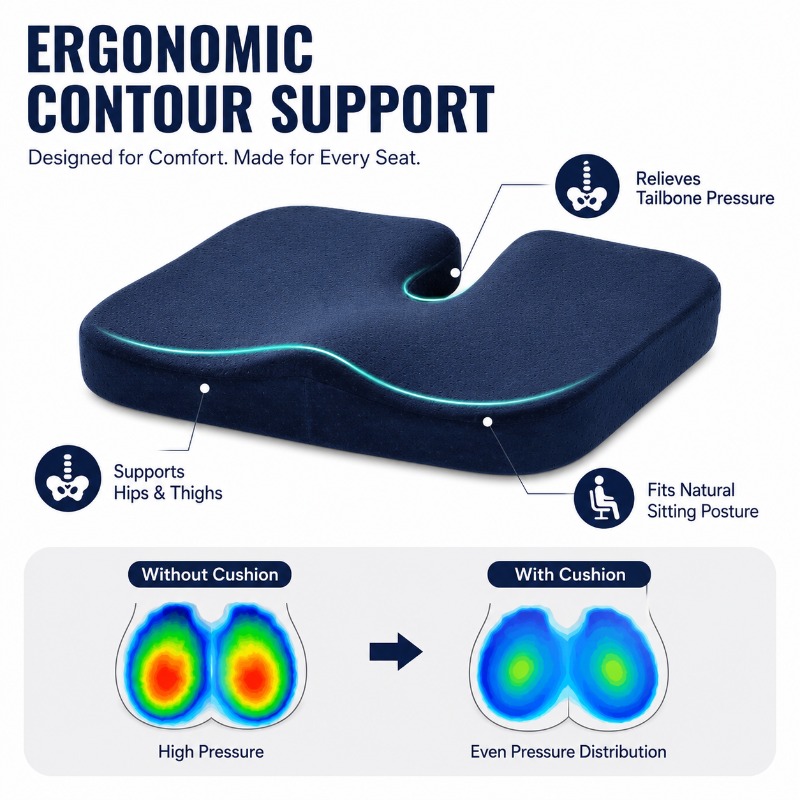 Thick Memory Foam Chair Cushio - Car Seat Cushion Memory Foam ulasan dan harga