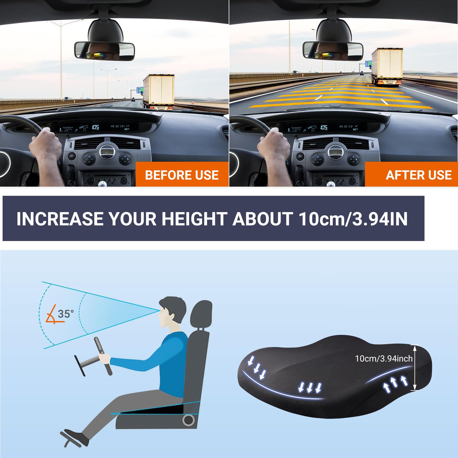 1pc Memory Foam Slow Rebound S - Car Seat Cushion Memory Foam ulasan dan harga