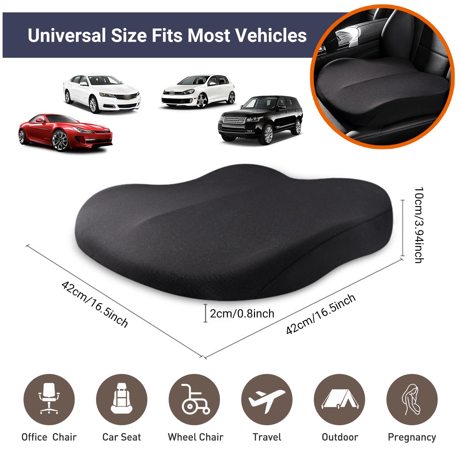 1pc Memory Foam Slow Rebound S - Car Seat Cushion Memory Foam ulasan dan harga