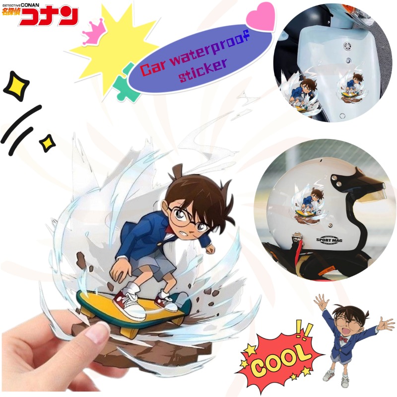Detective Conan Cartoon Skateb - Car Accessories Sticker ulasan dan harga